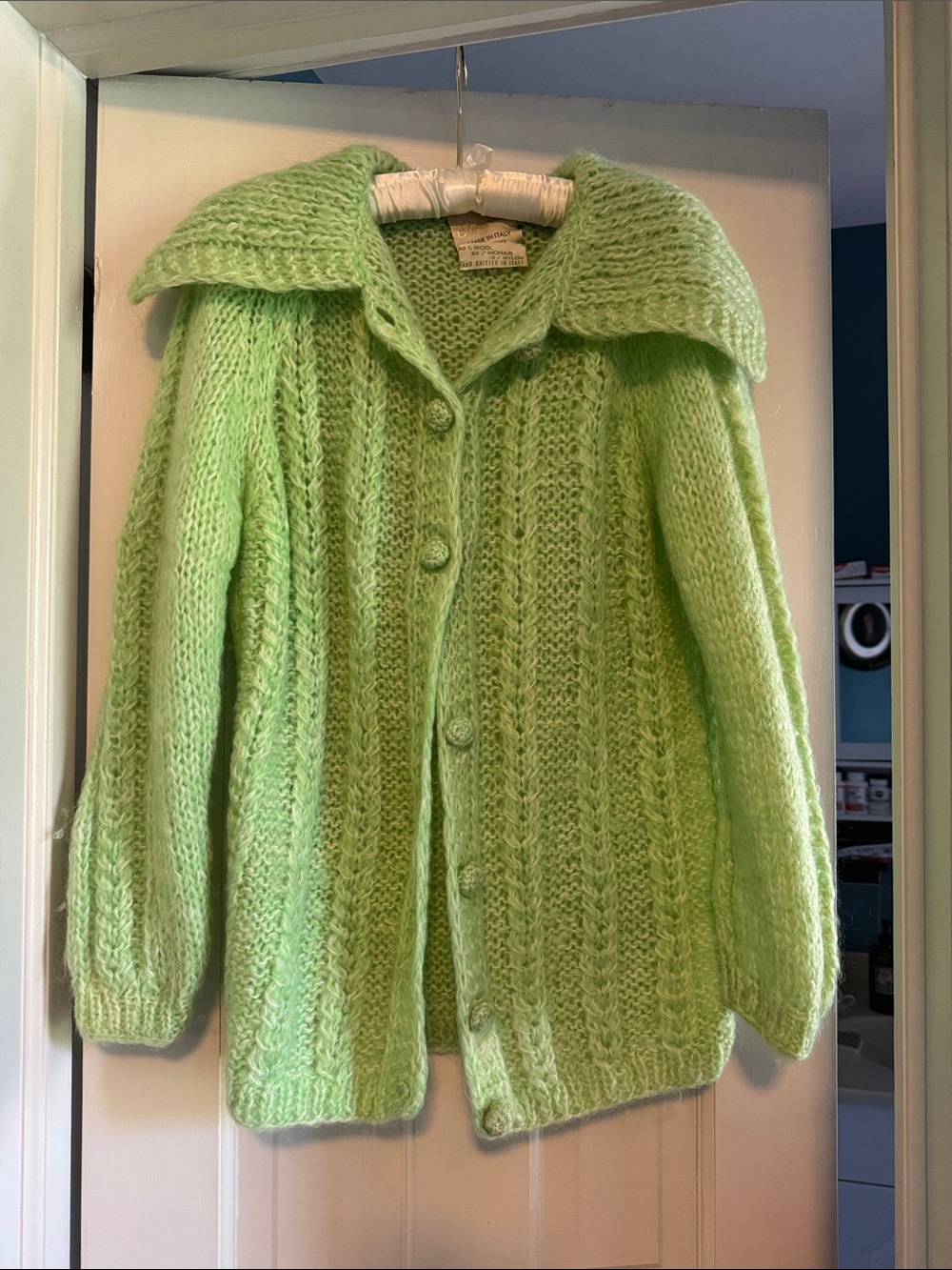Mid-Century 50s 60s Mohair Green Women's Sweater - Picture 3 of 3